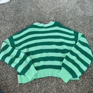 Striped Green Sweater for Women